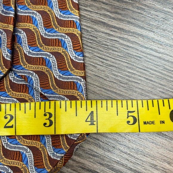Jos A Bank Signature Copper, Gold & Blue Pattern Tie - Picture 4 of 4
